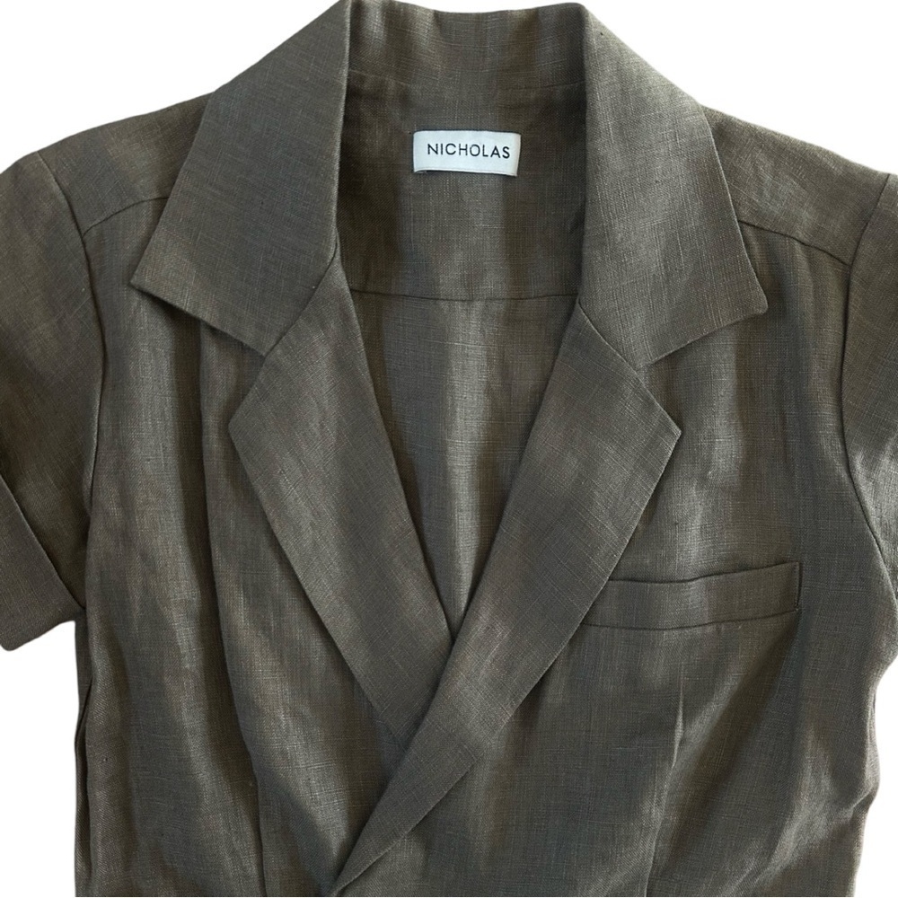 Nicholas “Rumi” Linen jumpsuit in Olive - Picture 6 of 13